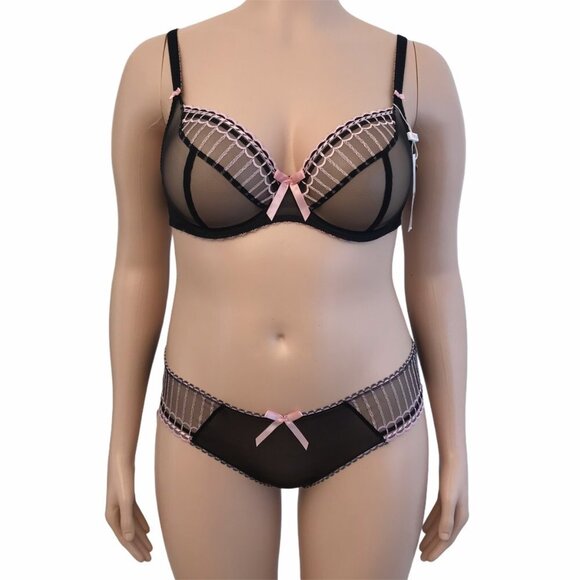 Freya Arabella Sheer Plunge Bra Black Full Bust Support 34DD - Picture 8 of 16